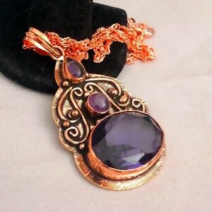 Gorgeous 40ct natural amethyst cocktail pendant 🌹